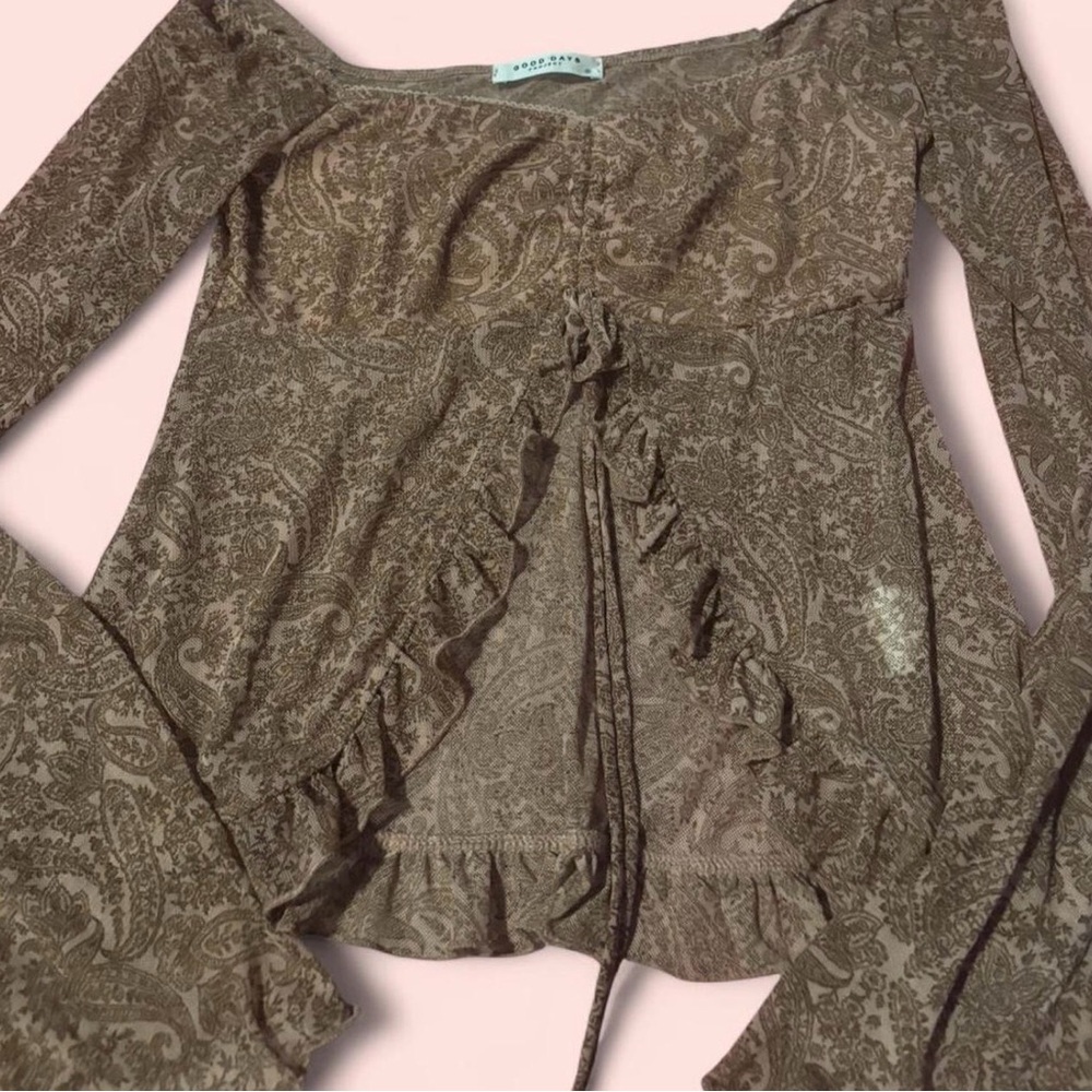 Elegant Brown Paisley Women's Top